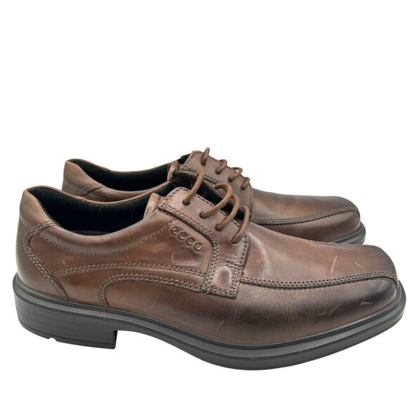 Ecco Men's Cocoa Leather Helsinki Bike Toe Derby Shoes Size 6‎ - Picture 4 of 14